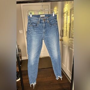 Loft Raw Hem Blue Jeans